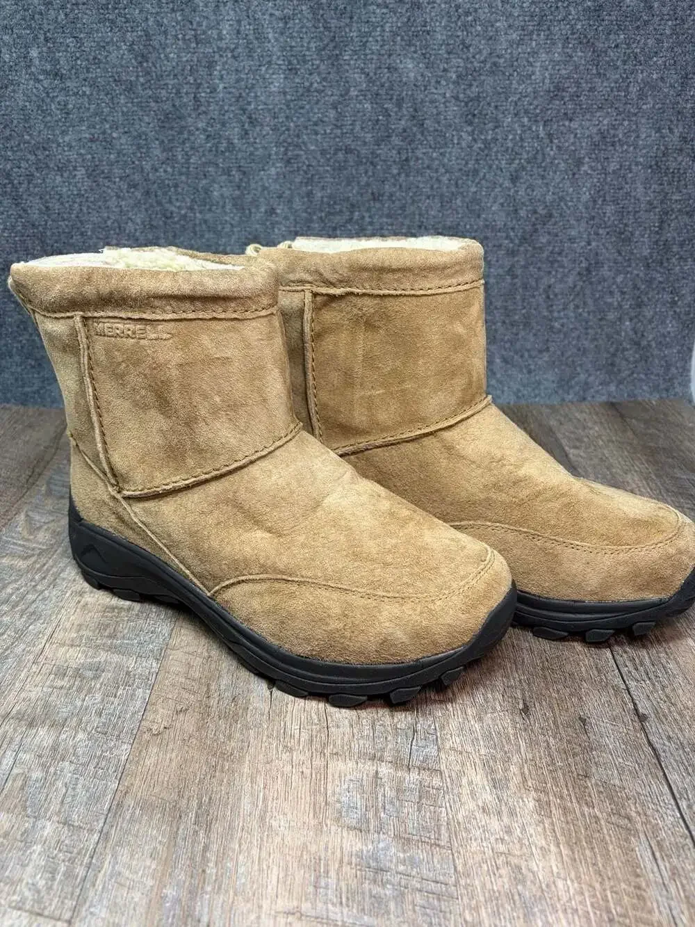 Merrell Men's J004559W Suede Faux Fur Lined Winter Boots Size M- 10.5W-New-WOB
